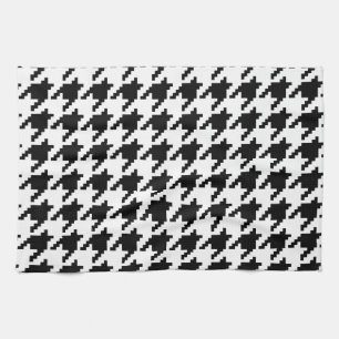 8 Bit Pixel Houndstooth Check Pattern Tea Towel