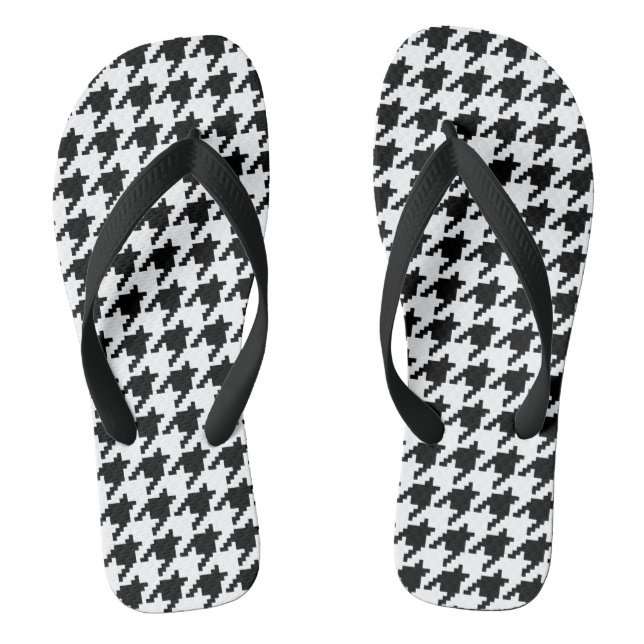8 Bit Pixel Houndstooth Check Pattern Thongs (Footbed)