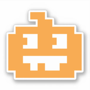 8 Bit Pixel Jack O' Lantern Pumpkin Head