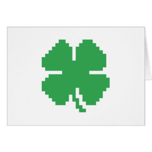 8 Bit Pixel Lucky Four Leaf Clover