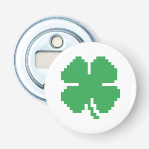 8 Bit Pixel Lucky Four Leaf Clover Bottle Opener