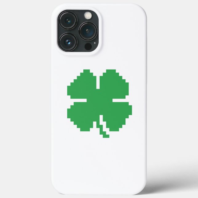 8 Bit Pixel Lucky Four Leaf Clover Case-Mate iPhone Case (Back)