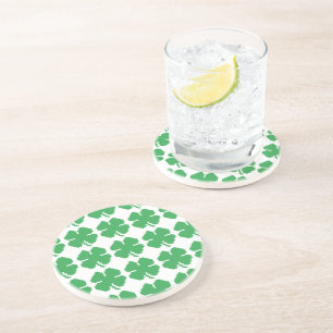 8 Bit Pixel Lucky Four Leaf Clover Coaster