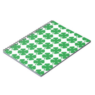 8 Bit Pixel Lucky Four Leaf Clover Notebook
