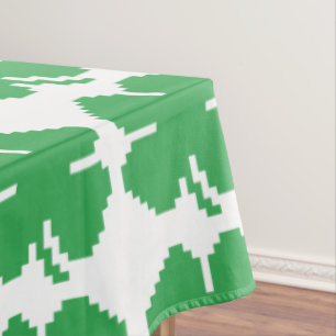 8 Bit Pixel Lucky Four Leaf Clover Tablecloth