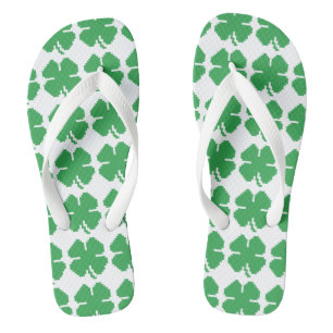 8 Bit Pixel Lucky Four Leaf Clover Thongs