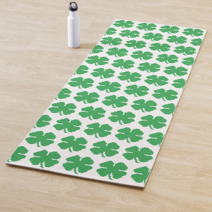 8 Bit Pixel Lucky Four Leaf Clover Yoga Mat