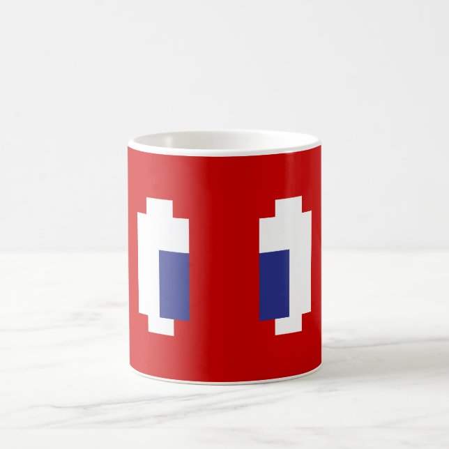 8 Bit Pixel Manga Eyes Coffee Mug (Center)