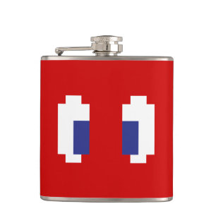 8 Bit Pixel Manga Eyes Hip Flask