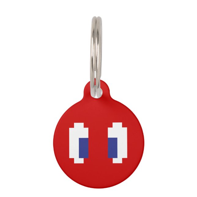 8 Bit Pixel Manga Eyes Pet Tag (Front)