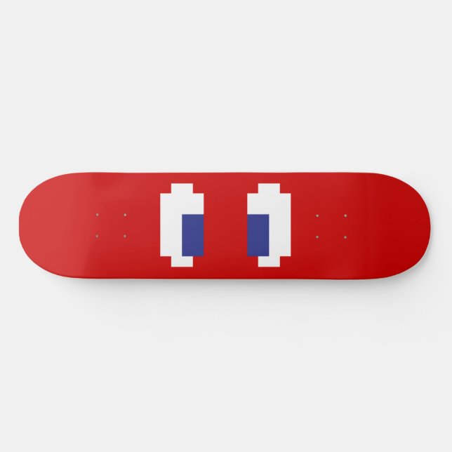 8 Bit Pixel Manga Eyes Skateboard (Horz)