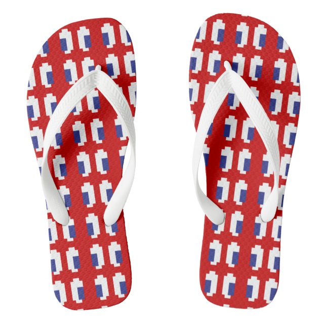 8 Bit Pixel Manga Eyes Thongs (Footbed)