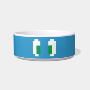 8 Bit Pixel Manga Green Eyes Bowl