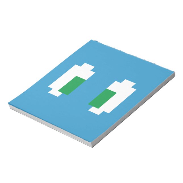8 Bit Pixel Manga Green Eyes Notepad (Rotated)