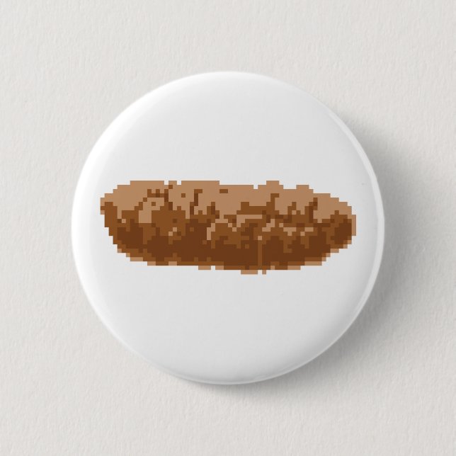 8 Bit Pixel Poop 6 Cm Round Badge (Front)