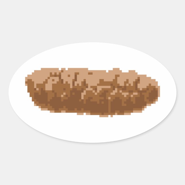 8 Bit Pixel Poop Oval Sticker (Front)