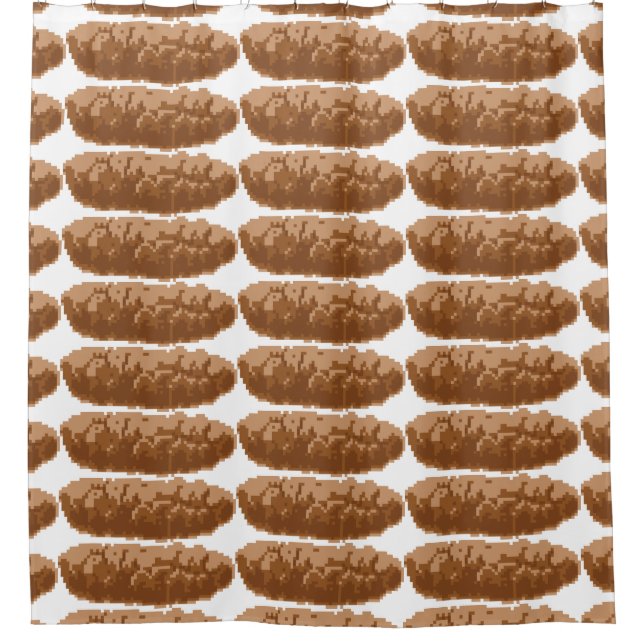 8 Bit Pixel Poop Shower Curtain (Front)