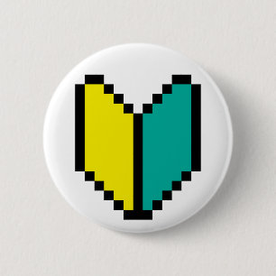 8 Bit Pixel Wakaba / Shoshinsha Mark 6 Cm Round Badge