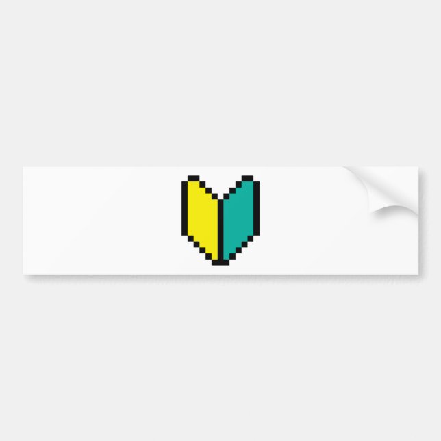 8 Bit Pixel Wakaba / Shoshinsha Mark Bumper Sticker (Front)