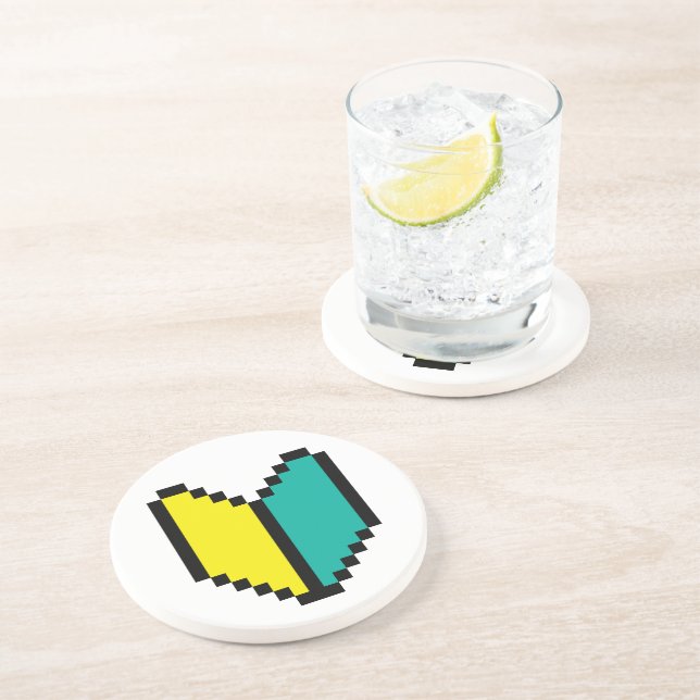 8 Bit Pixel Wakaba / Shoshinsha Mark Coaster (Side)