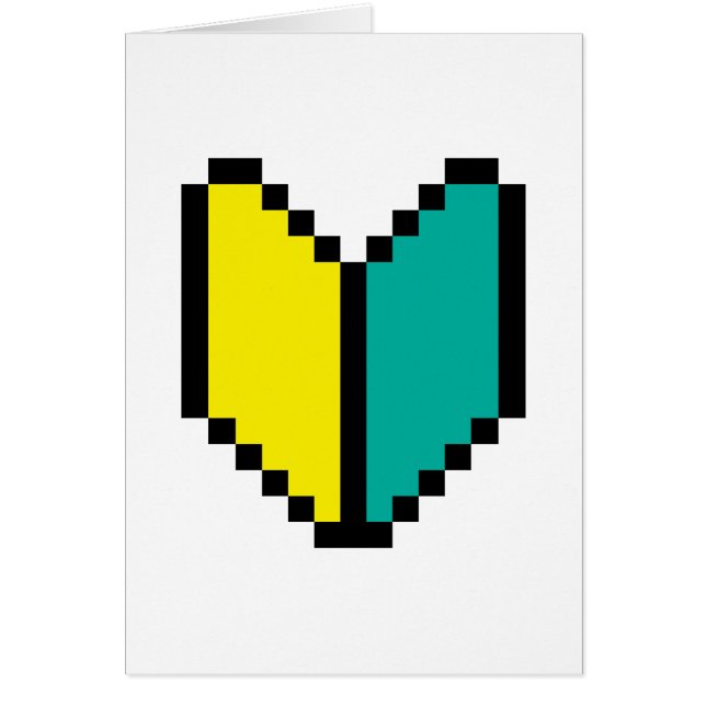 8 Bit Pixel Wakaba / Shoshinsha Mark Greeting Card (Front)