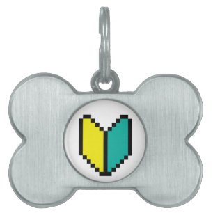 8 Bit Pixel Wakaba / Shoshinsha Mark Pet ID Tag