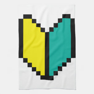 8 Bit Pixel Wakaba / Shoshinsha Mark Tea Towel