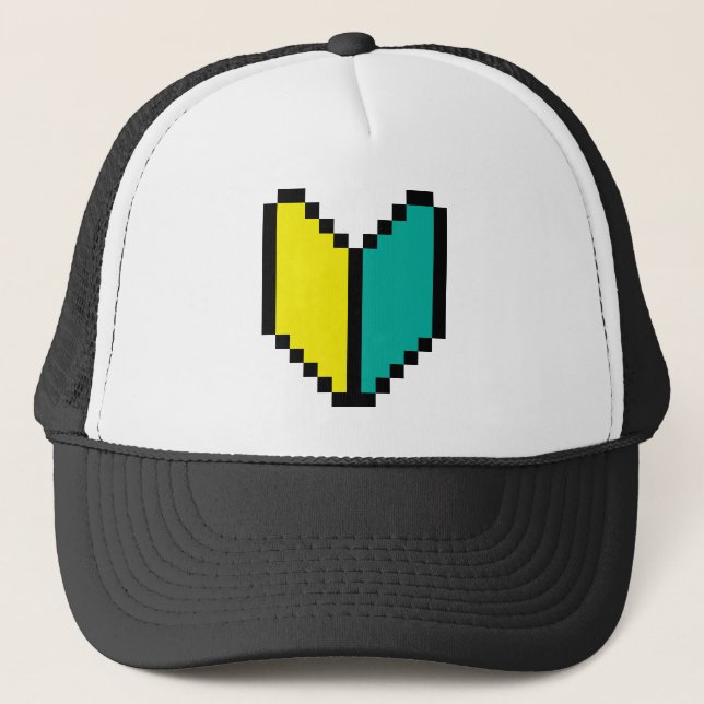 8 Bit Pixel Wakaba / Shoshinsha Mark Trucker Hat (Front)