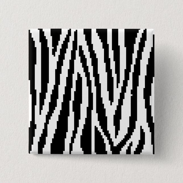 8 Bit Pixel Zebra Print Design Pattern 15 Cm Square Badge (Front)