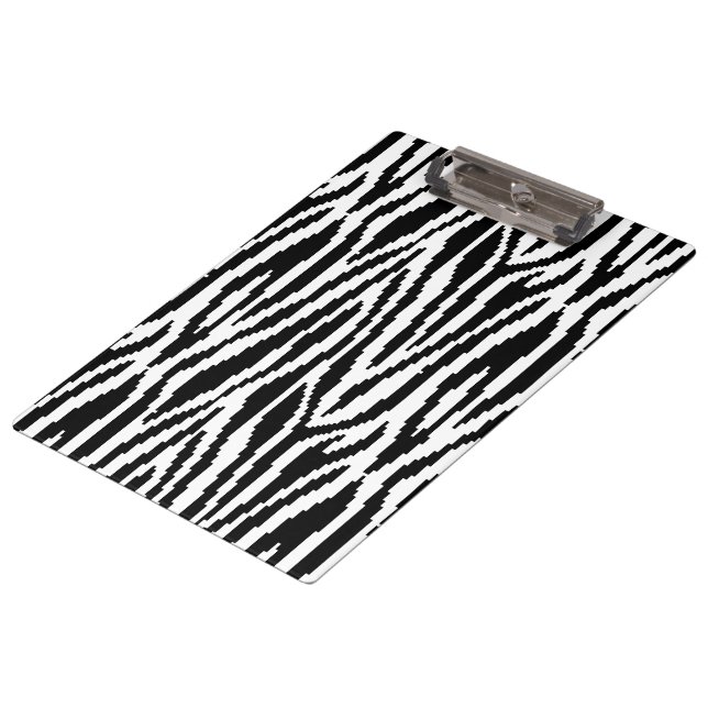 8 Bit Pixel Zebra Print Design Pattern Clipboard (Angled)