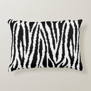 8 Bit Pixel Zebra Print Design Pattern Decorative Cushion