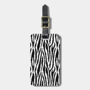 8 Bit Pixel Zebra Print Design Pattern Luggage Tag