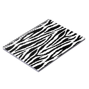 8 Bit Pixel Zebra Print Design Pattern Notebook
