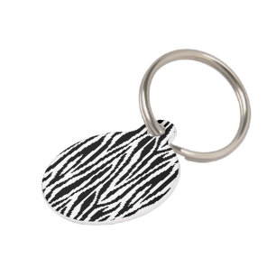 8 Bit Pixel Zebra Print Design Pattern Pet Tag