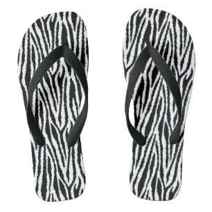 8 Bit Pixel Zebra Print Design Pattern Thongs