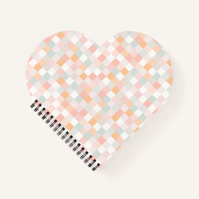 8-Bit Rainbow Pixel Block Computer Game Notebook (Front)