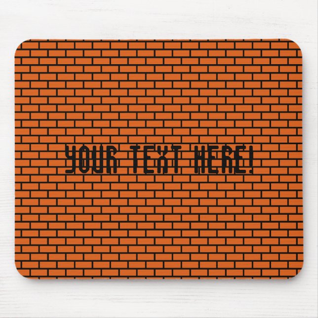 8-Bit Retro Brick, Orange Mouse Pad (Front)
