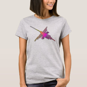 8 Bit Retro Video Game Nazca Lines Hummingbird T-Shirt