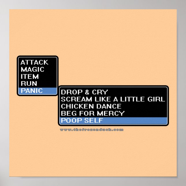 8 Bit RPG Battle Menu Poster (Front)