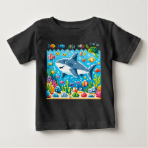 8-Bit Shark Adventure T-Shirt