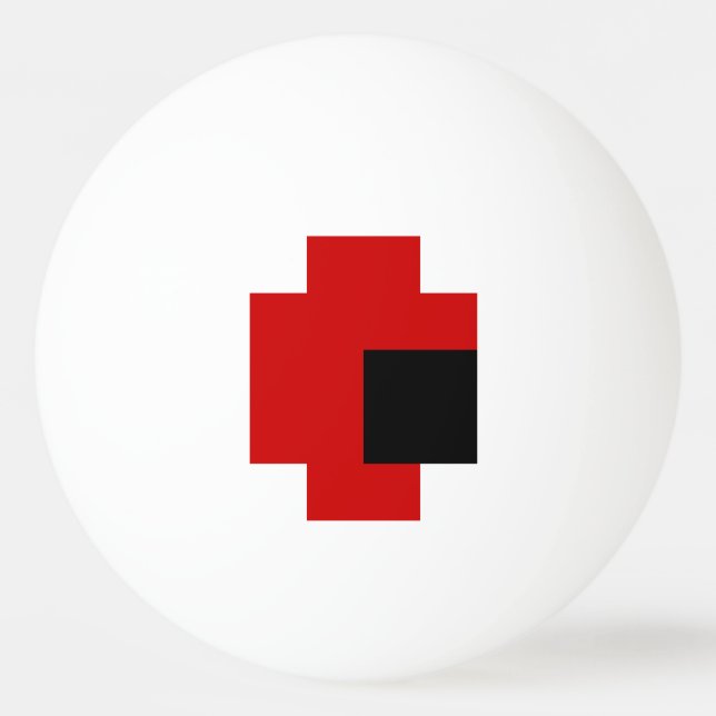 8 Bit Spooky Red Eye Ping-Pong Ball (Front)