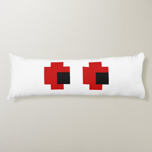 8 Bit Spooky Red Eyes Body Cushion (Front)