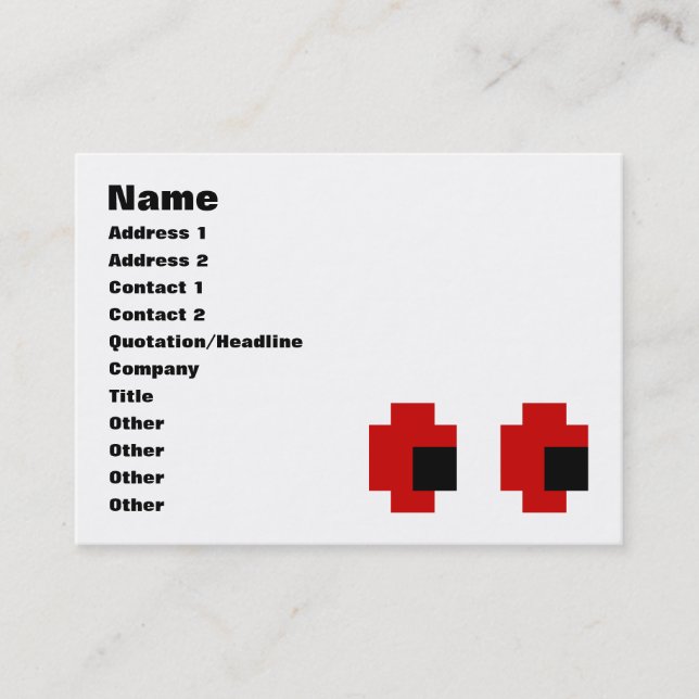 8 Bit Spooky Red Eyes Business Card (Front)