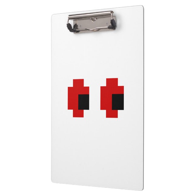 8 Bit Spooky Red Eyes Clipboard (Left)