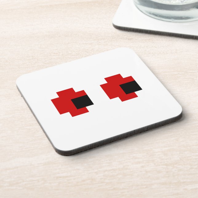 8 Bit Spooky Red Eyes Coaster (Left Side)