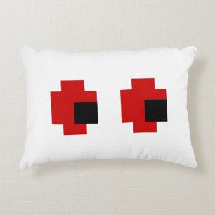 8 Bit Spooky Red Eyes Decorative Cushion