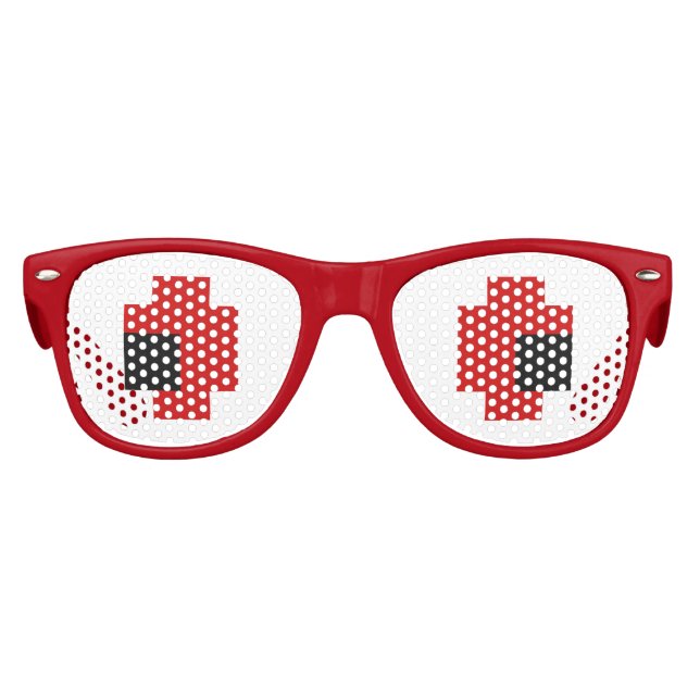 8 Bit Spooky Red Eyes Kids Sunglasses (Front)