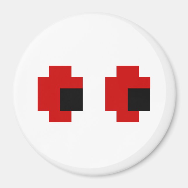 8 Bit Spooky Red Eyes Magnet (Front)