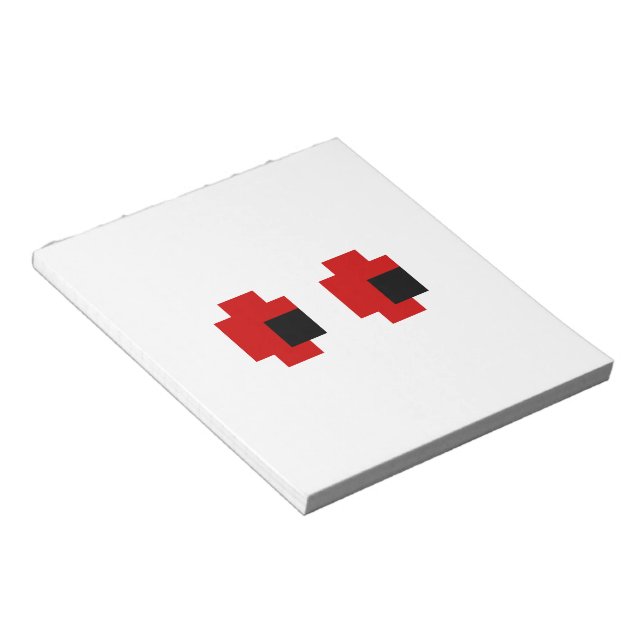 8 Bit Spooky Red Eyes Notepad (Angled)