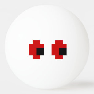8 Bit Spooky Red Eyes Ping Pong Ball